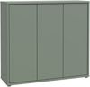 Forte ALICE SPRINGS Schuhschrank 100 110, moderner Flurschrank mit 3 Türen und 8 Einlegeböden, Holzwerkstoff, Salbei, 109,2 cm breit x 99,1 cm hoch x 34,9 cm tief Bild 3