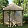 vidaXL Partyzelt Faltbar Pop-Up mit 2 Seitenteilen Taupe 4004994 Bild 1