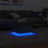 Couchtisch, Sofatisch mit LED-Leuchten Grau Sonoma 50x50x40 cm Bild 5