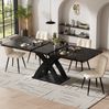 Esstisch 120/160 x 80 x 75 cm ausziehbar – MDF und Metall in Schwarz mit verstellbaren Füßen Bild 3