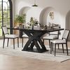 Esstisch 120/160 x 80 x 75 cm ausziehbar – MDF und Metall in Schwarz mit verstellbaren Füßen Bild 2