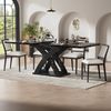 Esstisch 120/160 x 80 x 75 cm ausziehbar – MDF und Metall in Schwarz mit verstellbaren Füßen Bild 4