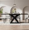 Esstisch 120/160 x 80 x 75 cm ausziehbar – MDF und Metall in Schwarz mit verstellbaren Füßen Bild 5