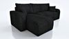 Wohnero24 Habana Ecksofa 251x153 cm mit Schlaffunktion 207x133 cm – Eckcouch mit Bettkasten – Cord Schwarz Sofa L-Form – Wohnlandschaft Modern – Universal Montierbar Bild 2