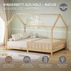 ML-DESIGN Spielbett Hausbett Kinderbett inkl. Lattenrost kreativ Bodenbett für Kinder, Abenteuerbett zum Spielen mit Rausfallschutz Kiefer Natur Himmelbett Bild 2
