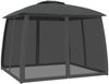 Gartenpavillon, Pavillon mit Doppeldach & Netzwänden Anthrazit 2,93x2,93 m Stahl Bild 5