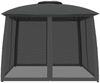 Gartenpavillon, Pavillon mit Doppeldach & Netzwänden Anthrazit 2,93x2,93 m Stahl Bild 4