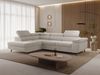GRAINGOLD Ecksofa L-Form Argon L, Couch mit Wellenfeder, mit Schlaffunktion und Bettkasten, Velour-Stoff, Hellbeige Bild 3