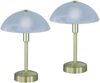 2er Set LED Tischleuchten dimmbar, Messing mit Glasschirm, Höhe 30cm Bild 2