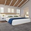 Doppelbett 140x200 cm mit 2 LED-Nachttischen und USB/Typ-C – Holzbett in Sonoma-Eiche/Weiß Bild 4