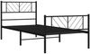 vidaXL Bettgestell mit Kopf- und Fußteil, Metall, Schwarz, 107x203 cm Bild 4