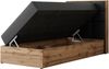 Boxspringbett ALBERO 1 90x200 mit Stauraum, 7-Zonen Multipocket Matratze H4, Bettkasten mit Federautomat, Öffnungsseite wählbar, Hotelbett - Dunkelgrau Kunstleder - Topper Visco - Rechts Bild 4
