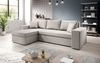 Designer Sofa Denver mit Schlaf- und Klappfunktion Stoff Beige Links Bild 2