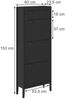 Schuhschrank Aron Schwarz 60 x 153 cm ,3 Fächer Vicco Bild 2