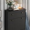 Schuhschrank Aron Schwarz 60 x 153 cm ,3 Fächer Vicco Bild 4