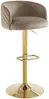 Vente-unique - PERLANITA Barhocker Samt Beige - B 52,5 cm x H 85,5 cm105,5 cm x L 54,5 cm Bild 3