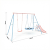 LVHOM 3-in-1 Kinderschaukel-Set in Pastell-Optik, Gartenschaukel mit Nestschaukel und Rutsche, stabiler Metallrahmen, wetterfest, Blau/Rosa Bild 5