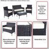 Poly-Rattan Garten-Garnitur HWC-D82, Sitzgruppe Lounge-Set ~ schwarz mit Kissen anthrazit Bild 2