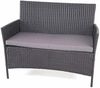 Poly-Rattan Garten-Garnitur HWC-D82, Sitzgruppe Lounge-Set ~ schwarz mit Kissen anthrazit Bild 3