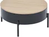 Vente-unique - NIMORA Couchtisch Holz, Platte SchwarzBeige - B 80 cm x H 40 cm x L 80 cm Bild 5