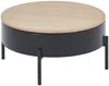 Vente-unique - NIMORA Couchtisch Holz, Platte SchwarzBeige - B 80 cm x H 40 cm x L 80 cm Bild 3