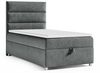 Best for Home 'Trinity K-4 SINGLE' Boxspringbett, mit Bettkasten, Bonell-Matratze inkl. Topper H3, Graphit, 70x200 cm Bild 4