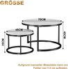 Couchtisch 70 x 70 x 45 cm MDF Schwarz/Weiß 2er-Set stabil Bild 5