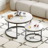 Couchtisch 70 x 70 x 45 cm MDF Schwarz/Weiß 2er-Set stabil Bild 4