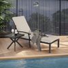 Lounge Gartenstuhl mit verstellbarer Rückenlehne, Aluminium Rahmen, bronzefarbene Pulverbeschichtung, Baumwollkissen Beige Bild 3