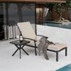 Lounge Gartenstuhl mit verstellbarer Rückenlehne, Aluminium Rahmen, bronzefarbene Pulverbeschichtung, Baumwollkissen Beige Bild 2