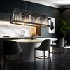 LED Hängeleuchte Metall schwarz, Glaskristalle rauch H 120 cm Bild 2