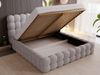 GRAINGOLD Twist Polsterbett 120x200, Doppelbett mit Bettkasten und Lattenrost, Bouclé-Stoff, Hellgrau Bild 5