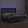 vidaXL Boxspringbett mit Matratze & LED Grau 180x200 cm Kunstleder 3139401 Bild 3