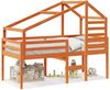 vidaXL Hochbett mit Dach Wachsbraun 75x190 cm Massivholz Kiefer 3281985 Bild 2