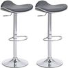 TPFLiving Barhocker Shangrila (Set, 2 St, Barstuhl höhenverstellbar - Hocker für Theke & Küche - Tresenhocker), 360° drehbar - chromfarbener Stahl - Sitzfläche: Kunstleder Grau Bild 4