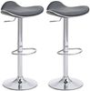 TPFLiving Barhocker Shangrila (Set, 2 St, Barstuhl höhenverstellbar - Hocker für Theke & Küche - Tresenhocker), 360° drehbar - chromfarbener Stahl - Sitzfläche: Kunstleder Grau Bild 5