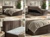 Boxspringbett mit Matratze H4 ALVER KING, Doppelbett, gepolstertes Polsterbett, 7-Zonen-Multipocket-Kern H4, hohe Kopfteil - Topper T25 - Braun Velvet Bild 2