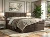 Boxspringbett mit Matratze H4 ALVER KING, Doppelbett, gepolstertes Polsterbett, 7-Zonen-Multipocket-Kern H4, hohe Kopfteil - Topper T25 - Braun Velvet Bild 1