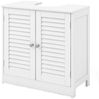 KOMFOTTEU Waschbeckenunterschrank Badschrank mit 2 Türen & verstellbare Ablage Bild 4