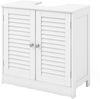KOMFOTTEU Waschbeckenunterschrank Badschrank mit 2 Türen & verstellbare Ablage Bild 5