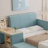 Polsterbett mit Tisch, Hocker, gepolstertem Kopfteil, Lattenrost und Regal, 90x200 cm, Kinderbett, Einzelbett, Samt Bild 5