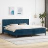 vidaXL Bettgestell mit Matratze mit Kopfteil Blau 200 x 200 cm Samt 3415077 Bild 1