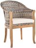 Krines Home Relaxsessel Rattan-Sessel mit Holzbeinen, Sessel aus echtem Rattan- mit Polster, Rattanstuhl Bild 1