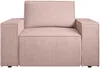 Vente-unique - AMELIA Sessel SamtStoff Puderrosa - B 86 cm x H 85 cm x L 120 cm Bild 2