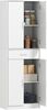 HOMCOM Küchenbuffet Vorratsschrank mit 4 Türen (freistehender Küchenschrank mit Schublade, 1-St, Vitrinenschrank mit verstellbaren Regalen) 60 x 35 x 180 cm, Weiß Bild 2
