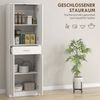 HOMCOM Küchenbuffet Vorratsschrank mit 4 Türen (freistehender Küchenschrank mit Schublade, 1-St, Vitrinenschrank mit verstellbaren Regalen) 60 x 35 x 180 cm, Weiß Bild 4