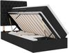 vidaXL Bett mit Stauraum und LED mit LED Schwarz 90 x 190 cm Polyester 3372449 Bild 2