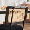 LVHOM 2er Set Esszimmerstuhl aus Chenille & Massivholz, Polsterstuhl mit Rattan-Optik, Küchenstuhl mit Metallbeinen, Schwarz Bild 5
