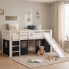 Hochbett mit Lattenrost 90x200 Rutsche Stockbett Kinderbett Holz Kiefer Vorhang schwarz Pirat Bild 2