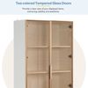 Vitrinenschrank 2er-Set B 160 x T 40 x H 160 cm aus Spanplatte, Weiß mit Glas & LED Bild 5